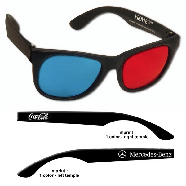 Custom Plastic 3D Glasses - Proview Professional Anaglyph 3D Glasses... from ASI 80485 Rainbow Symphony Inc / Rainbow Symphony