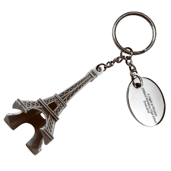 Eiffel Tower Charm Key Tag.... from ASI 43270 Calconix Inc / Time Zone®
