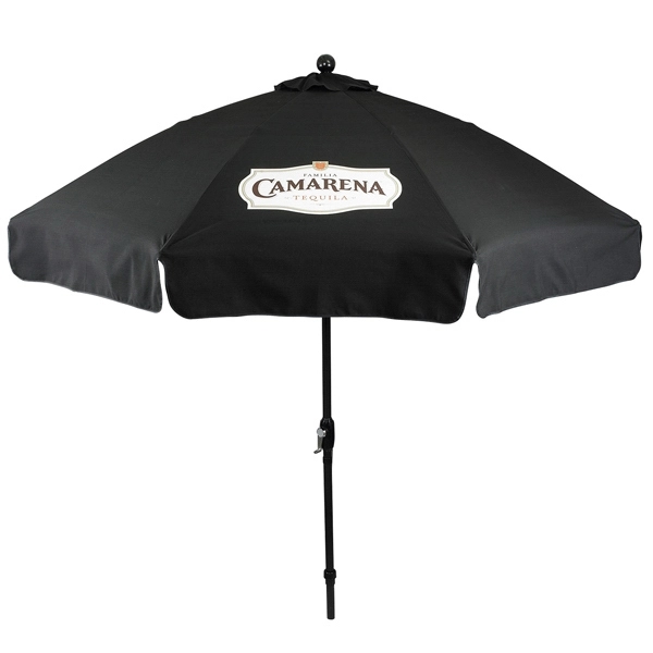 Market umbrella with 9' arc, 8 panel configuration, black powder coated... from ASI 76730 Peerless Umbrella Co Inc