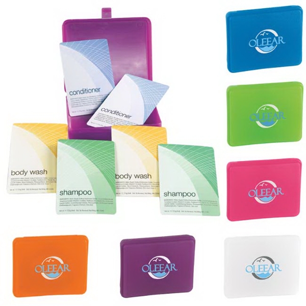 Snap! (TM) - Getaway kit with body wash packets, conditioner packets... from ASI 40480 Koozie Group / Norwood (TM)
