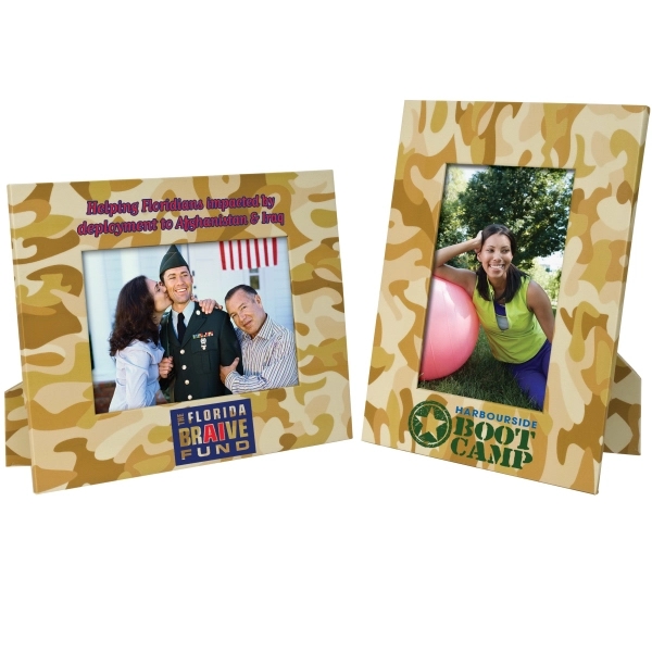 Camouflage designed paper easel frame with a pop-out easel on the... from ASI 62190 Illini