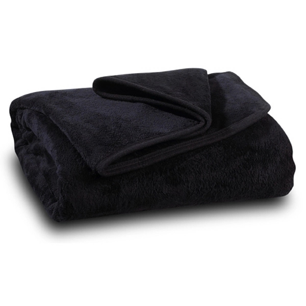 Black coral fleece throw blanket finished with matching binding.... from ASI 98085 Wolfmark