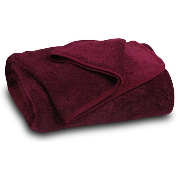 Maroon coral fleece throw blanket finished with matching binding.... from ASI 98085 Wolfmark