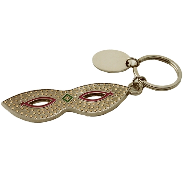 Silver Mardi Gras Mask Charm Keychain.... from ASI 43270 Calconix Inc / Time Zone®