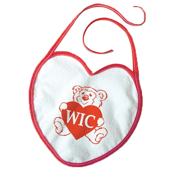 Vinyl heart shaped baby bib, 8" x 8".... from ASI 88310 Southeast Plastics / SE Line/SE Little Line