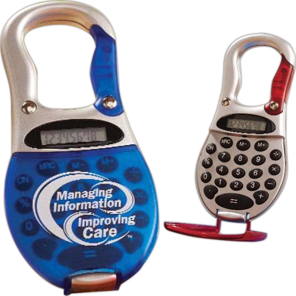 Translucent carabiner calculator with battery.... from ASI 68507 The Magnet Group / Innovations by Magnet (TM)