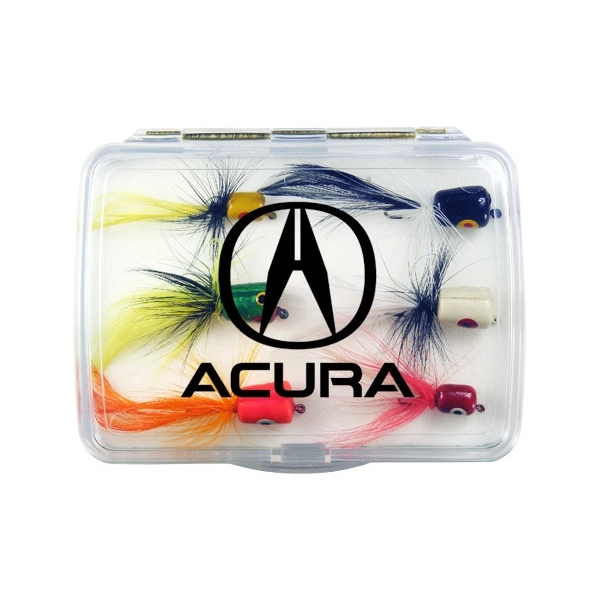 Premium tackle box filled with six fishing poppers in assorted sizes.... from ASI 33300 Al's Goldfish Lure Co