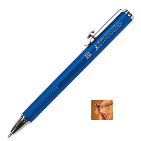 Retractable metal ballpoint pen. Iridescent and innovative pen retracts from clip.... from ASI 46755 Cosmo Promos / Cosmo Fiber