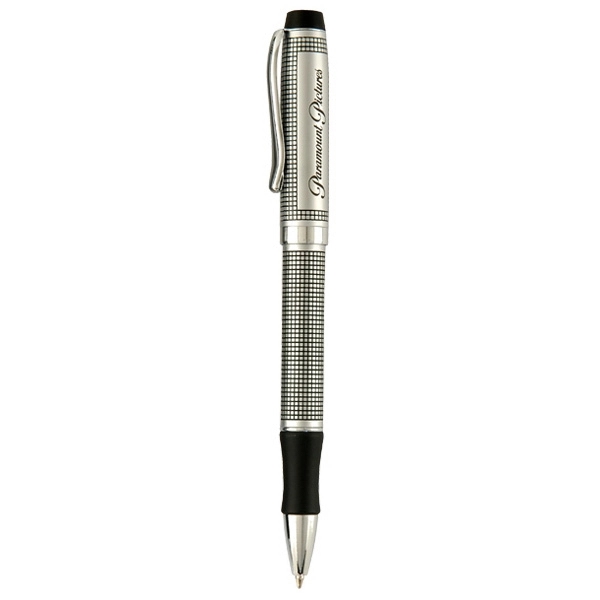 Brass ballpoint pen with twist action mechanism, textured herringbone finish and... from ASI 90859 Tempo Industries Inc / Tempoline