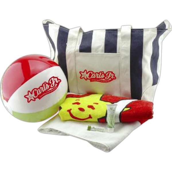 Beach gift set includes velour beach towel, 16" beach ball and... from ASI 38120 Ball Pro / Diversified Quality Kitchenware / Ball Pro/Golf Plus