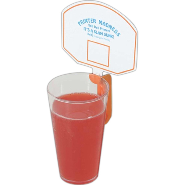 Clear hoop mug with orange handle and white plastic backboard.... from ASI 75630 ZZ OLD/Drop - PPC/Greatstuff! / GreatStuff (TM)
