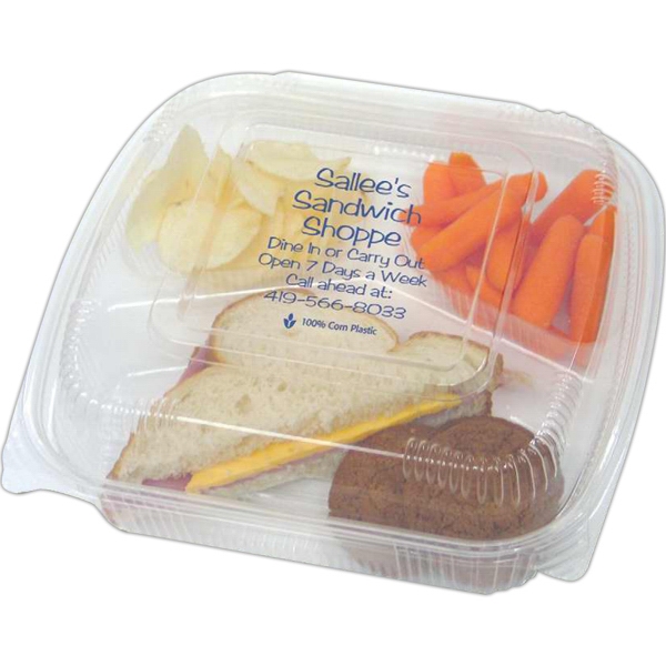 3 section container made of biodegradable corn plastic.... from ASI 75630 ZZ OLD/Drop - PPC/Greatstuff! / GreatStuff (TM)