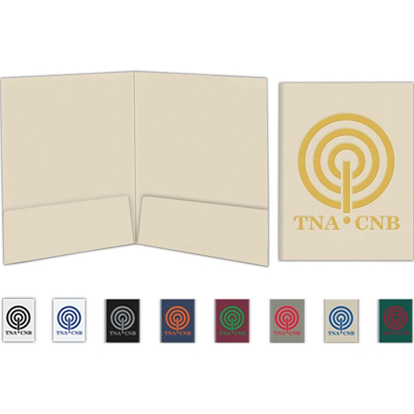 Two pocket presentation folder with business card slots in pocket, 9"... from ASI 39395 ZZ MERGED - Bebco / Bebco