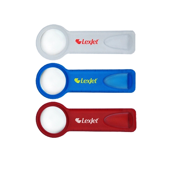 3x Magnification glass bookmark with 2" ruler.... from ASI 40544 Binaco / Binaline