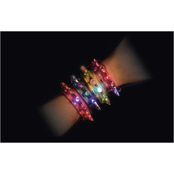 Flashing spiked cuffs bracelet. Blank.... from ASI 34194 ALightPromos / Alight Promotional Products