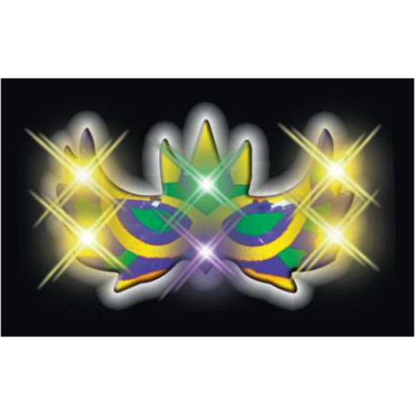 LED Light Up Mardi Gras Mask Flashing pin. Blank.... from ASI 34194 ALightPromos / Alight Promotional Products