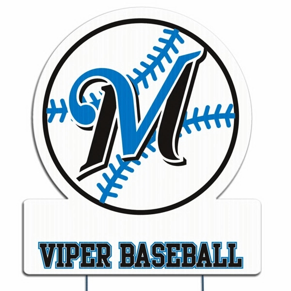 Die cut yard sign, weather resistant, cut from corrugated vinyl material.... from ASI 77280 Pepco Poms / Pepco Poms