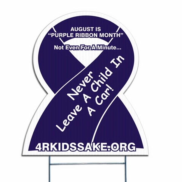 Die cut yard sign, weather resistant, cut from corrugated vinyl material.... from ASI 77280 Pepco Poms / Pepco Poms