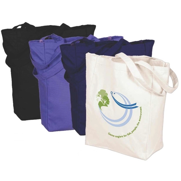 Canvas grocery tote bag with 1" x 24" long handles and... from ASI 66230 Landes Inc