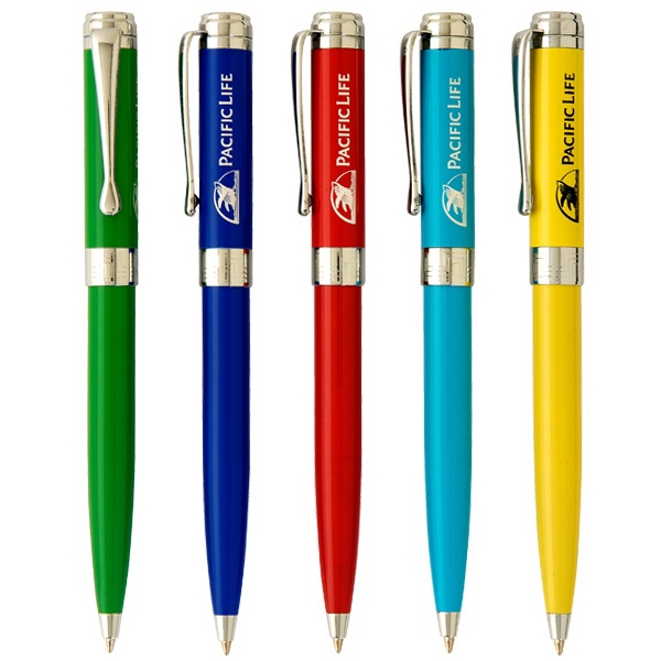 Twist action aluminum ballpoint pen with bright color options and customization.... from ASI 90859 Tempo Industries Inc / TimeNet