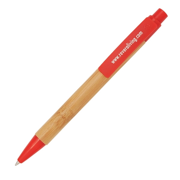 Bamboo click action pen with colored plastic trim.... from ASI 42920 Busrel Inc
