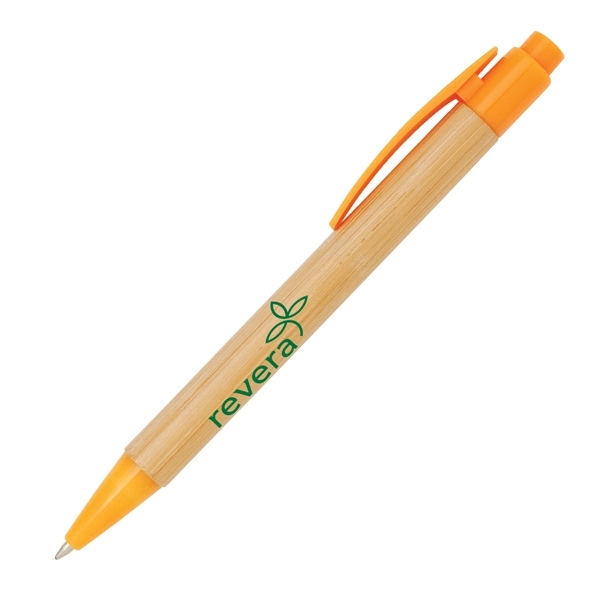 Bamboo click action pen with colored plastic trim.... from ASI 42920 Busrel Inc