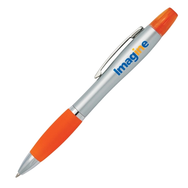 Highlighter, silver plastic twist action pen.... from ASI 42920 Busrel Inc