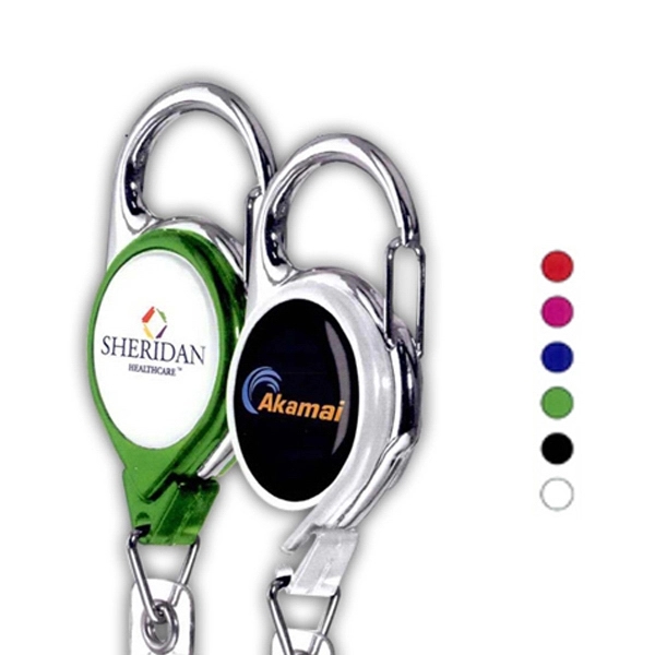 Carabiner Retractable badge with vinyl I.D. strap... from ASI 64635 KEY-BAK Promotional Products