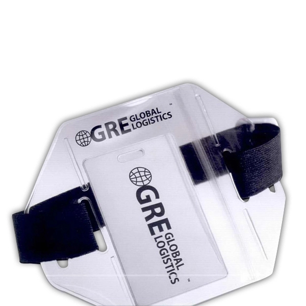 Arm Band I.D. Holder is available in clear with black elastic... from ASI 64635 KEY-BAK Promotional Products