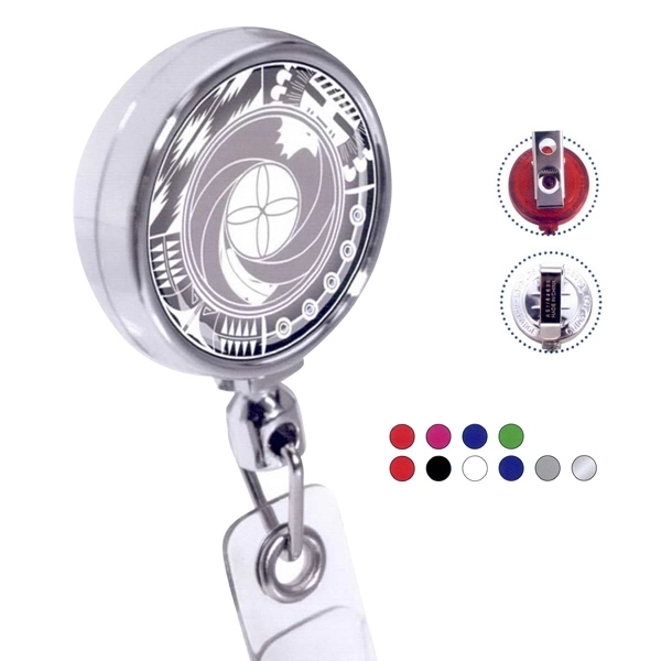 Circle Retractable Badge comes in plastic case with vinyl I.D. strap... from ASI 64635 KEY-BAK Promotional Products