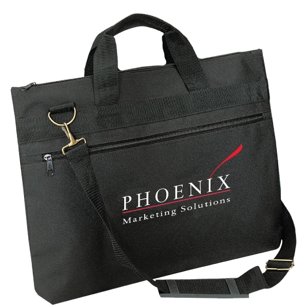 Polyester document bag with large zippered main compartment and poly-web handle... from ASI 39820 Opusline (Benmex) / Opus Line
