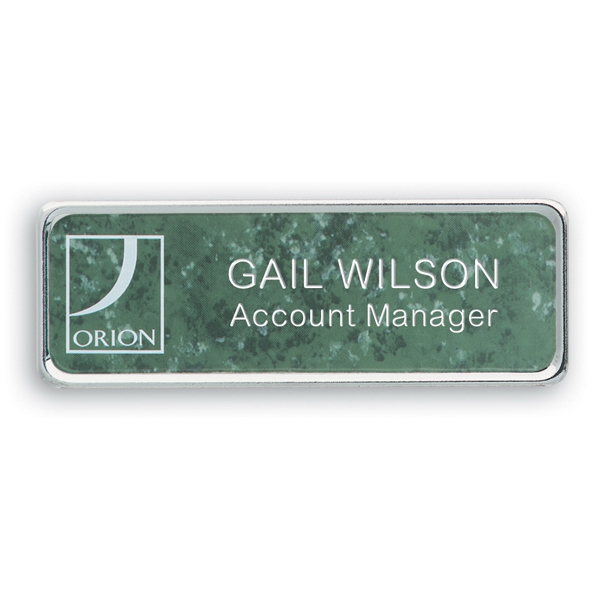 Frame badge with frame includes pins fastener and one standard screen... from ASI 59080 Halls & Company / ID Line