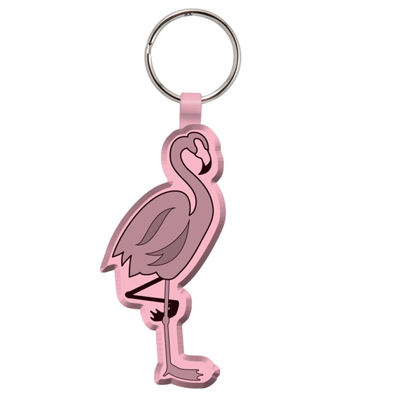 Flamingo - Unique shaped plastic key tag with one piece ring... from ASI 71870 ZZ OLD - Mocap LLC / Anchor Line / Anchor Line 