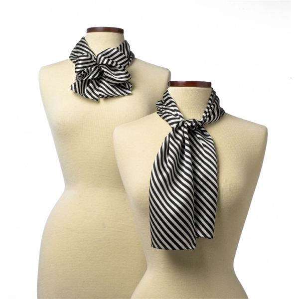 Black and white stripe wet dye scarf for ladies.... from ASI 98085 Wolfmark