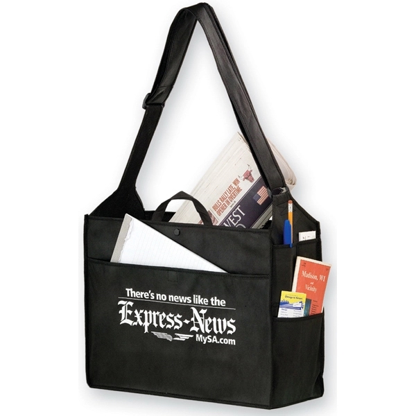 16" x 6" x 14" non-woven polypropylene tote with side and... from ASI 35290 American Ad Bag Co