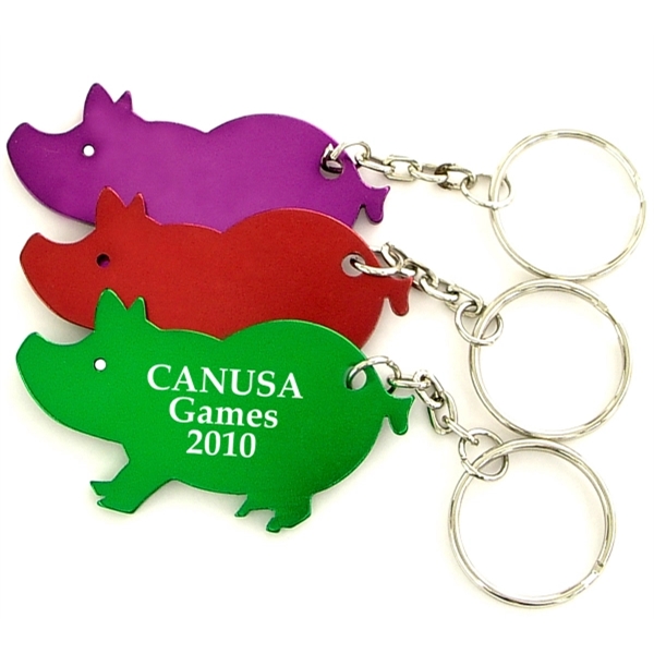 Jumbo size pig shape bottle opener with key chain.... from ASI 74585 Nu Promo International / Nu Promo Line