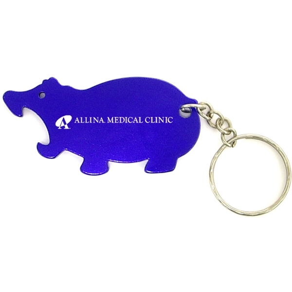 Jumbo size hippo shape bottle opener with key chain.... from ASI 74585 Nu Promo International / Nu Promo Line