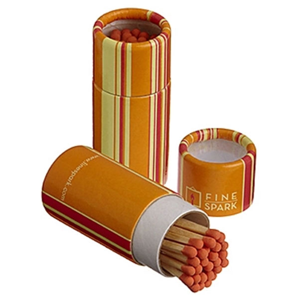 Drum match cylinder with clear acetate see-thru top and 24-25 matches.... from ASI 31490 Admatch Corporation / Admatch-Regal