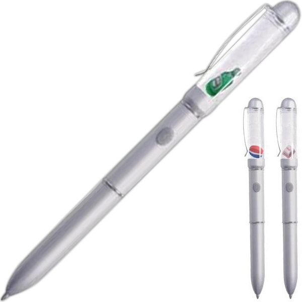 Liquid filled LED glow pen with matte silver finish.... from ASI 31570 Advantage Industries / AdVantage Line®