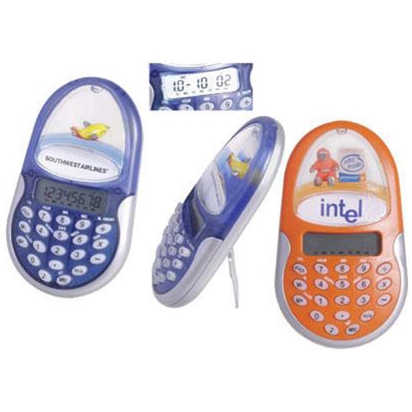 Liquid-filled "floater calculator with clock and calendar.... from ASI 31570 Advantage Industries / AdVantage Line®