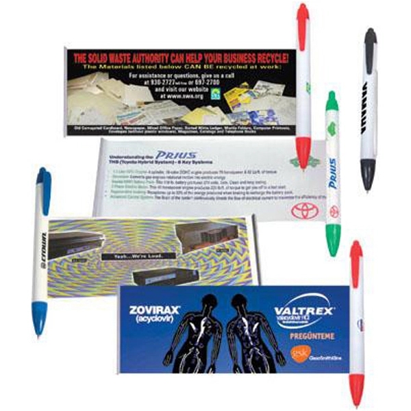 Retractable message pen with 2 5/8" x 6" pull out banner.... from ASI 31570 Advantage Industries / AdVantage Line®
