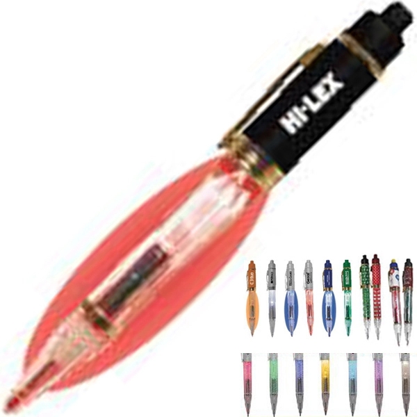 Ballpoint pen with matching LED light in transparent barrel.... from ASI 31570 Advantage Industries / AdVantage Line®