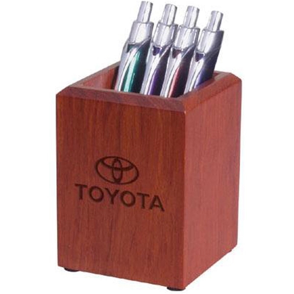Rosewood large desk pen/pencil holder.... from ASI 31570 Advantage Industries / AdVantage Line®
