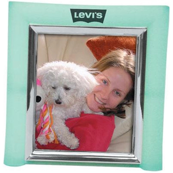 Acrylic desktop photo frame with metal highlights.... from ASI 31570 Advantage Industries / AdVantage Line®