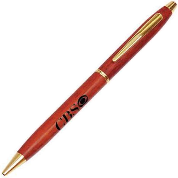 Slim rosewood mechanical pencil features 22 kt. gold trim and eraser... from ASI 31570 Advantage Industries / AdVantage Line®