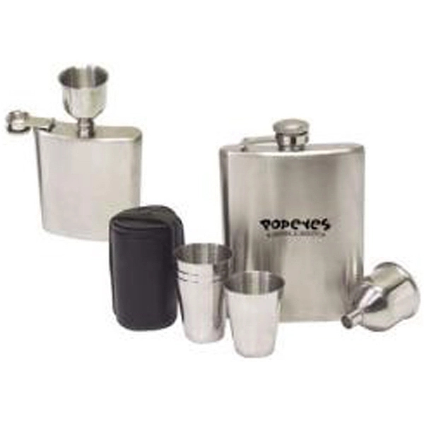 Seven piece stainless steel hip flask set.... from ASI 31570 Advantage Industries / AdVantage Line®