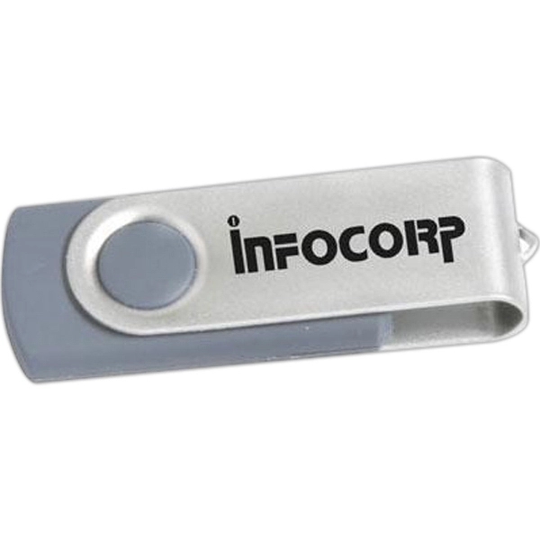 Gray and silver finish USB flash drive with self storing cap.... from ASI 31570 Advantage Industries / AdVantage Line®