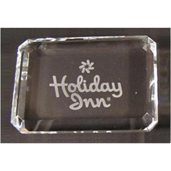 Faceted rectangle shape paperweight, 24% lead crystal.... from ASI 31570 Advantage Industries / AdVantage Line®