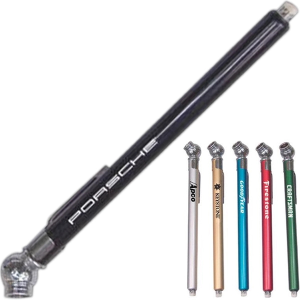 Aluminum pocket tire gauge with chrome clip, 10 to 50 PSI... from ASI 31570 Advantage Industries / AdVantage Line®