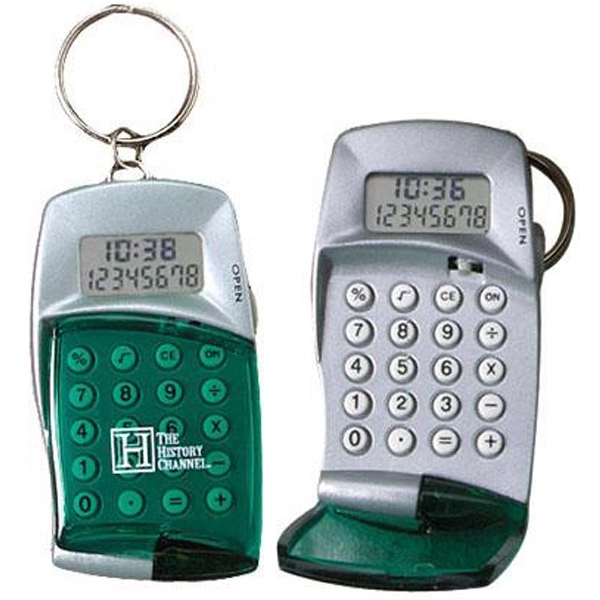 Calculator with clock keyring and transparent flip top.... from ASI 31570 Advantage Industries / AdVantage Line®